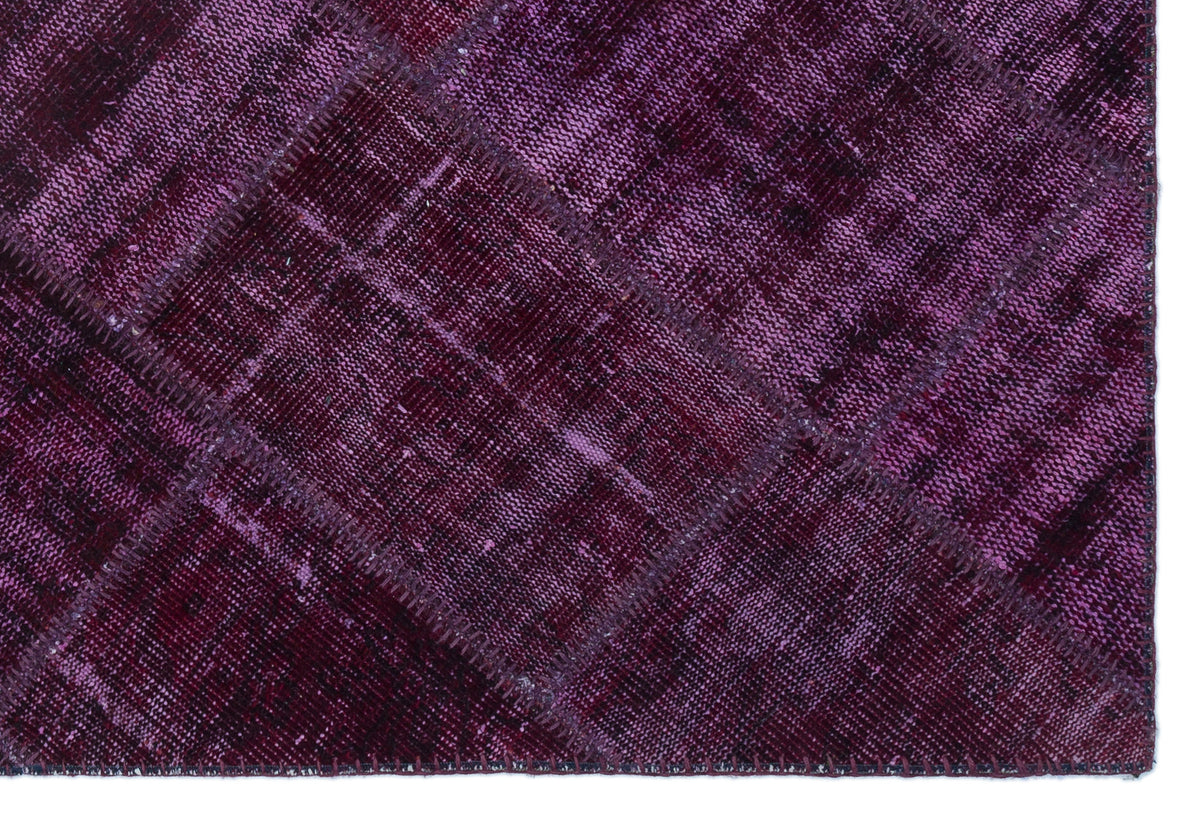 Purple Over Dyed Patchwork Unique Rug 3&#39;11&#39;&#39; x 5&#39;11&#39;&#39; ft 120 x 180 cm