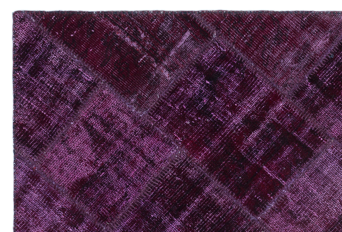 Purple Over Dyed Patchwork Unique Rug 3&#39;11&#39;&#39; x 5&#39;11&#39;&#39; ft 120 x 180 cm