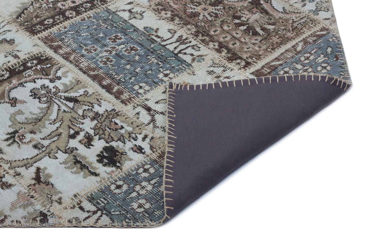 Beige Over Dyed Patchwork Unique Rug 3&#39;11&#39;&#39; x 5&#39;11&#39;&#39; ft 120 x 180 cm