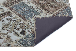Beige Over Dyed Patchwork Unique Rug 3'11'' x 5'11'' ft 120 x 180 cm
