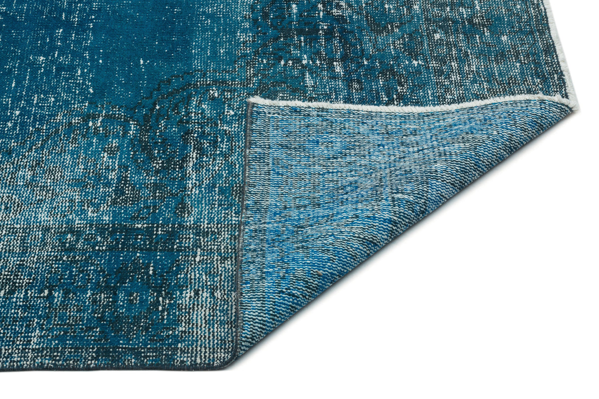 Turquoise  Over Dyed Vintage Rug 5&#39;10&#39;&#39; x 10&#39;7&#39;&#39; ft 178 x 322 cm