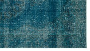 Turquoise  Over Dyed Vintage Rug 5'10'' x 10'7'' ft 178 x 322 cm