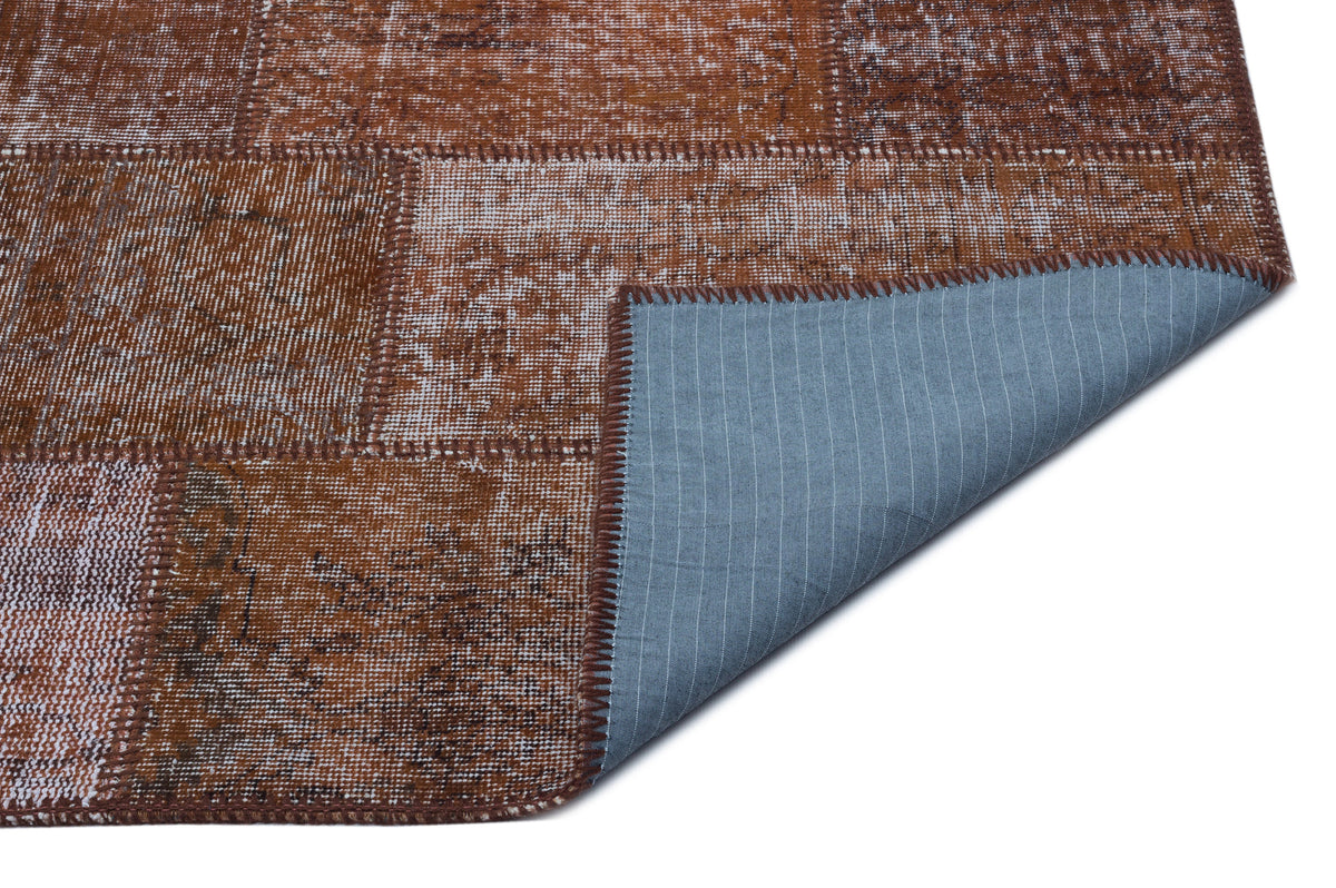 Brown Over Dyed Patchwork Unique Rug 3&#39;11&#39;&#39; x 5&#39;11&#39;&#39; ft 120 x 180 cm
