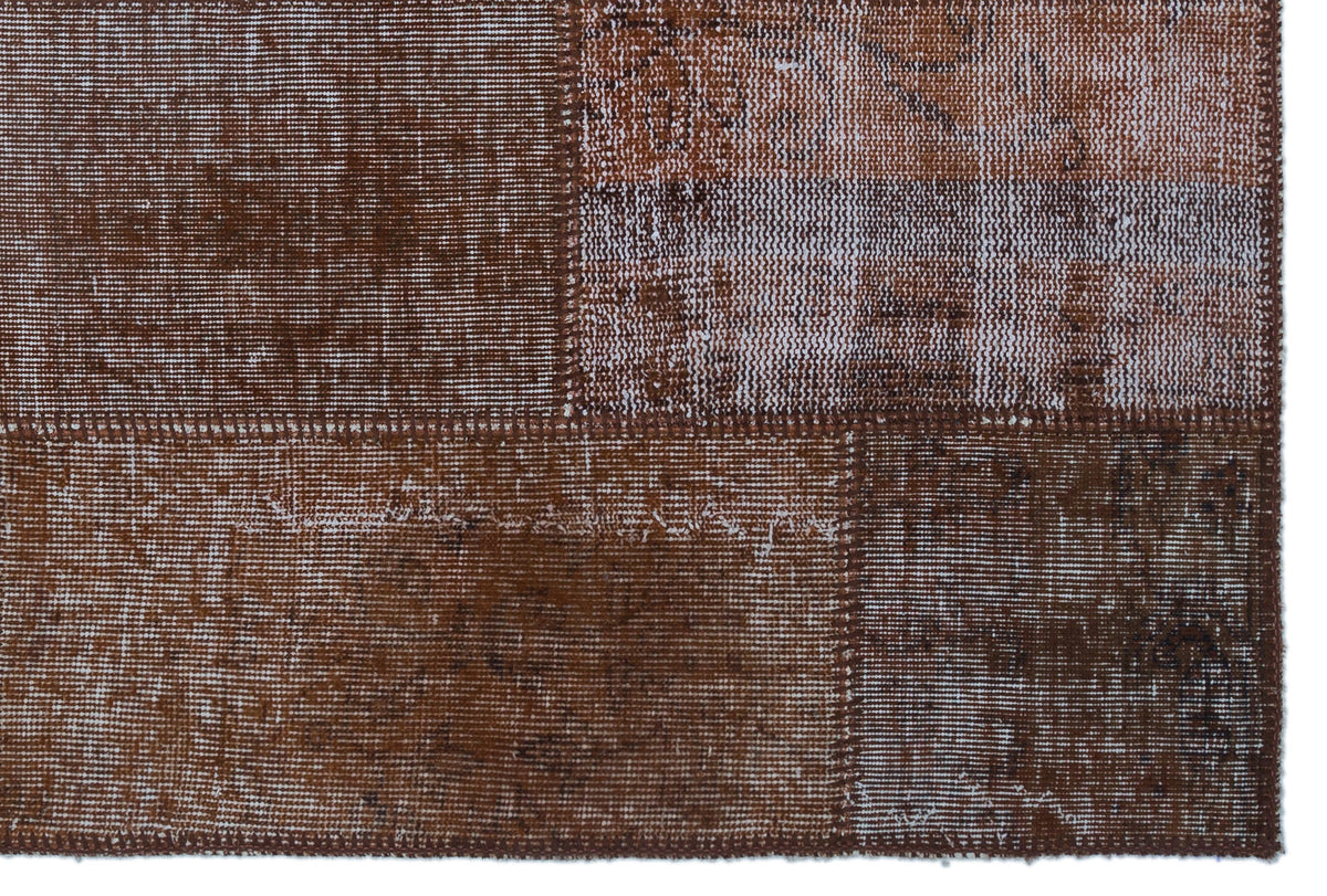 Brown Over Dyed Patchwork Unique Rug 3&#39;11&#39;&#39; x 5&#39;11&#39;&#39; ft 120 x 180 cm