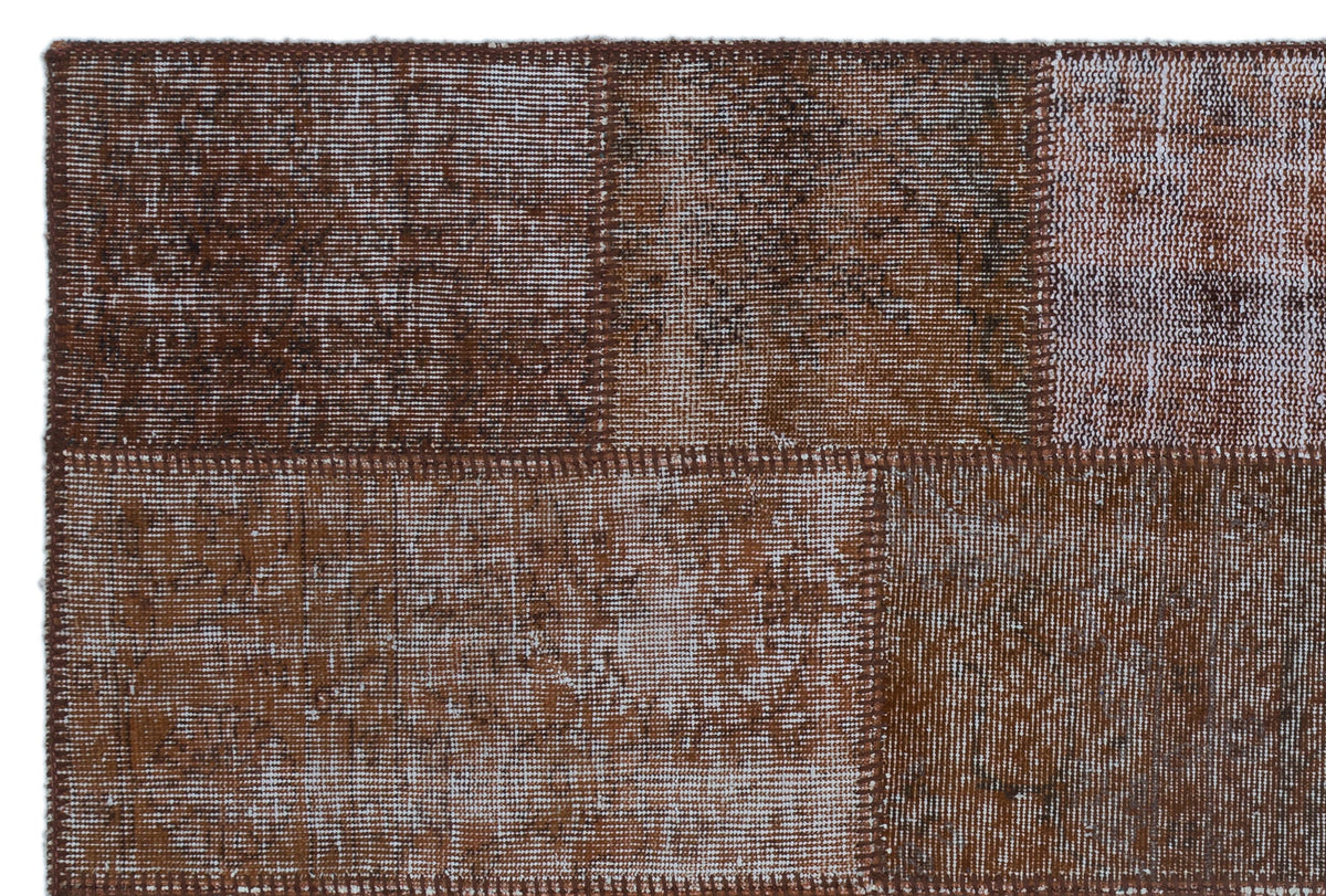 Brown Over Dyed Patchwork Unique Rug 3&#39;11&#39;&#39; x 5&#39;11&#39;&#39; ft 120 x 180 cm