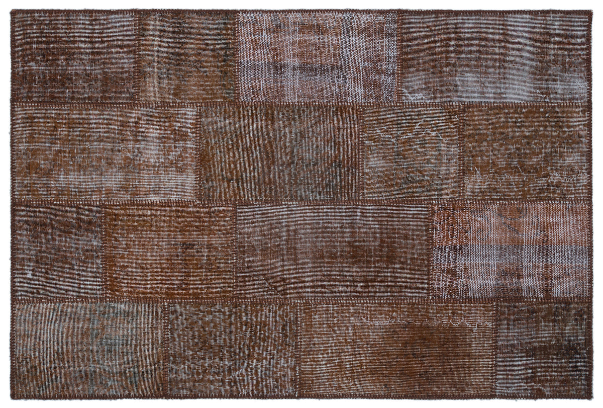 Brown Over Dyed Patchwork Unique Rug 3&#39;11&#39;&#39; x 5&#39;11&#39;&#39; ft 120 x 180 cm
