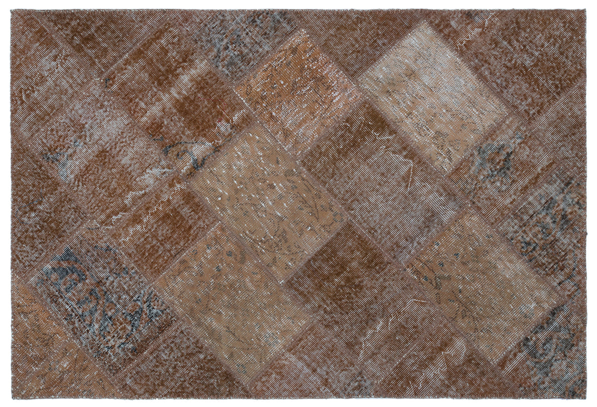 Brown Over Dyed Patchwork Unique Rug 3&#39;11&#39;&#39; x 5&#39;11&#39;&#39; ft 120 x 180 cm
