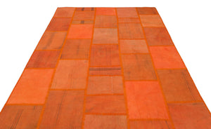 Mixed Over Dyed Kilim Patchwork Unique Rug 6'5'' x 9'9'' ft 195 x 298 cm