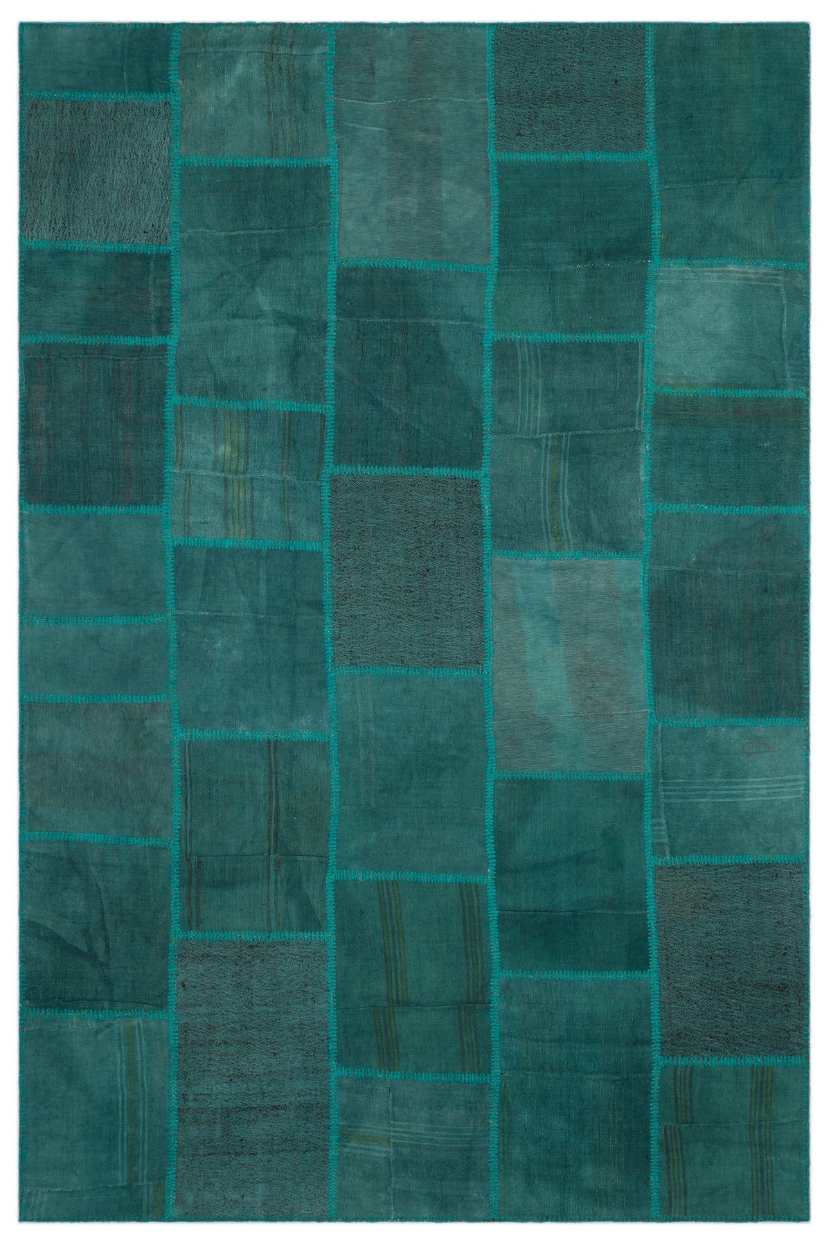 Mixed Over Dyed Kilim Patchwork Unique Rug 6&#39;6&#39;&#39; x 9&#39;10&#39;&#39; ft 199 x 300 cm