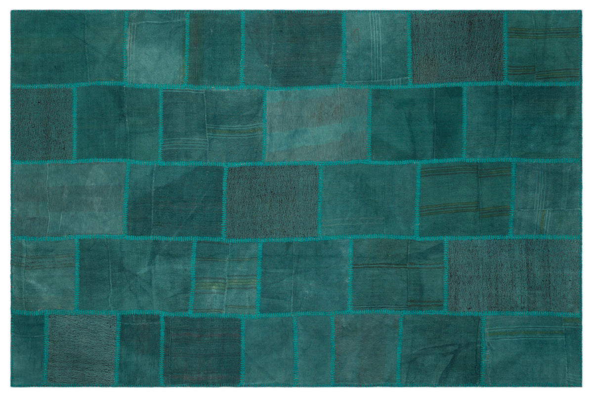 Mixed Over Dyed Kilim Patchwork Unique Rug 6&#39;6&#39;&#39; x 9&#39;10&#39;&#39; ft 199 x 300 cm