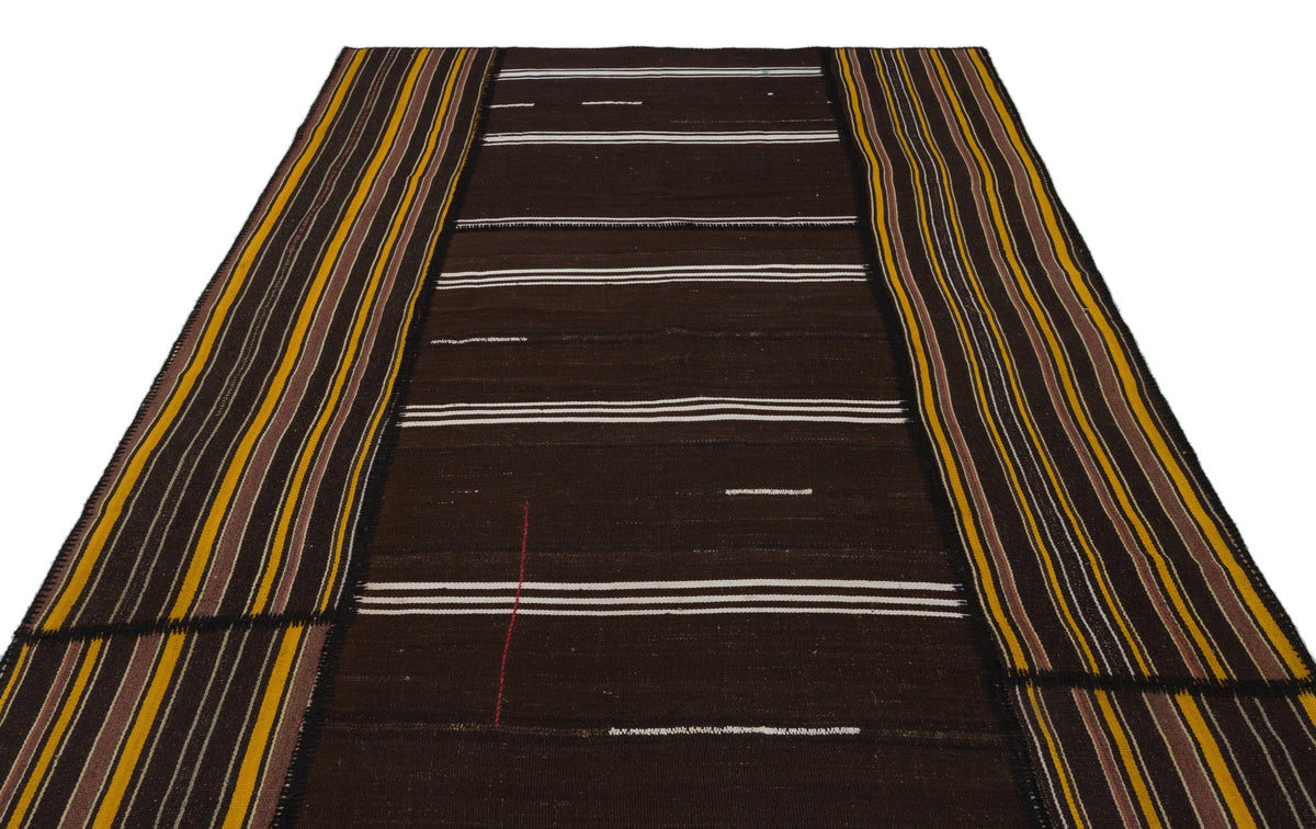 Striped Over Dyed Kilim Patchwork Unique Rug 6&#39;8&#39;&#39; x 10&#39;0&#39;&#39; ft 203 x 305 cm