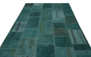 Mixed Over Dyed Kilim Patchwork Unique Rug 6'5'' x 9'10'' ft 195 x 300 cm