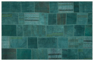 Mixed Over Dyed Kilim Patchwork Unique Rug 6'5'' x 9'10'' ft 195 x 300 cm