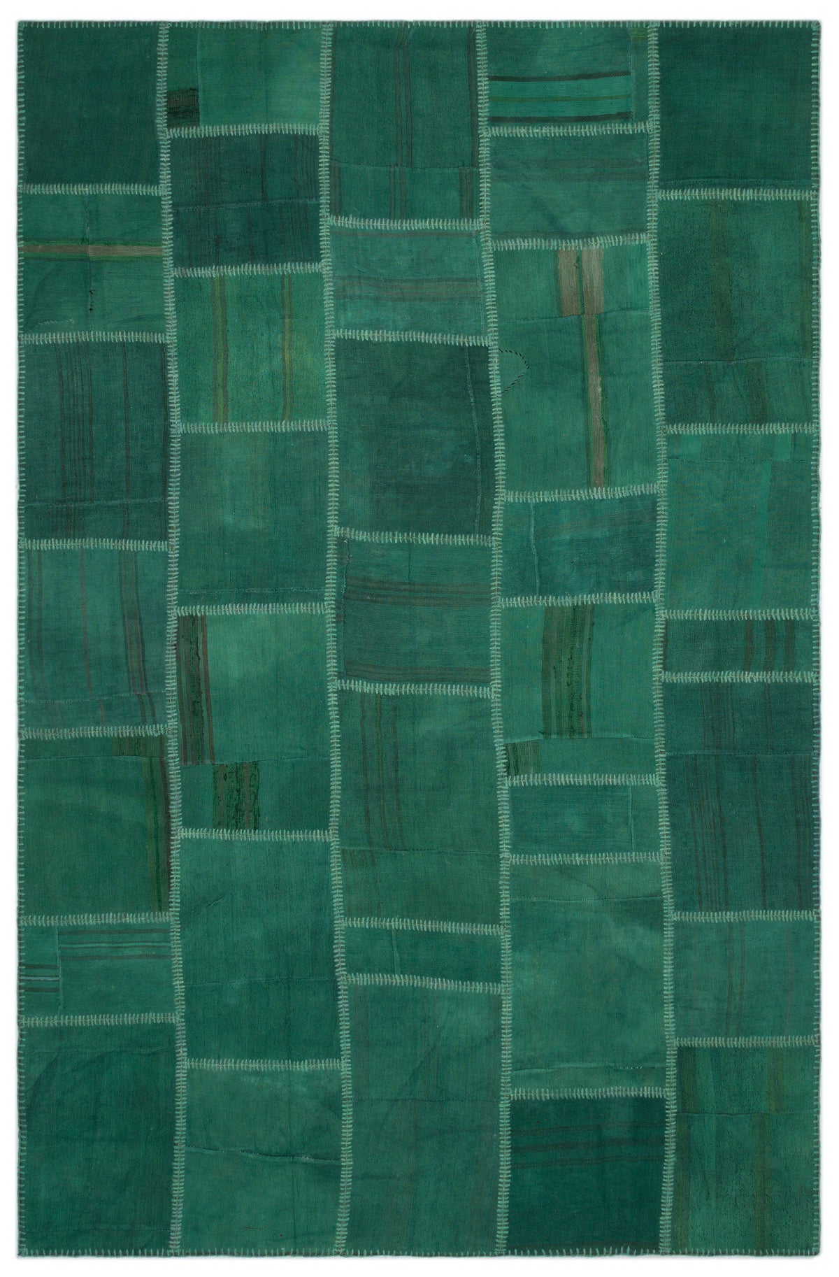 Mixed Over Dyed Kilim Patchwork Unique Rug 6&#39;4&#39;&#39; x 9&#39;9&#39;&#39; ft 193 x 297 cm