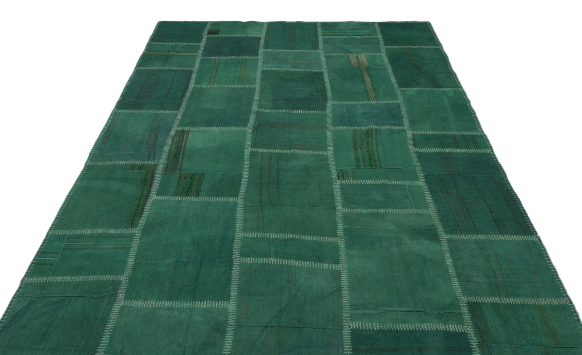 Mixed Over Dyed Kilim Patchwork Unique Rug 6&#39;4&#39;&#39; x 9&#39;9&#39;&#39; ft 193 x 297 cm