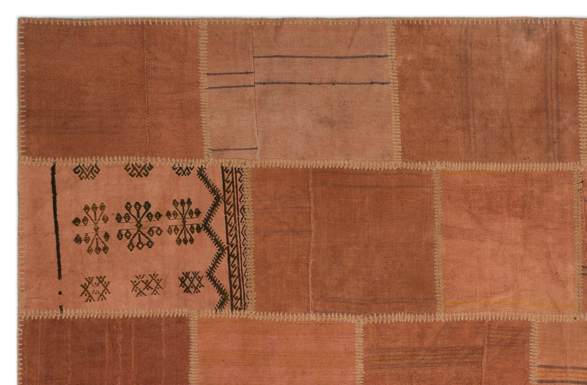 Mixed Over Dyed Kilim Patchwork Unique Rug 6&#39;6&#39;&#39; x 9&#39;11&#39;&#39; ft 198 x 301 cm