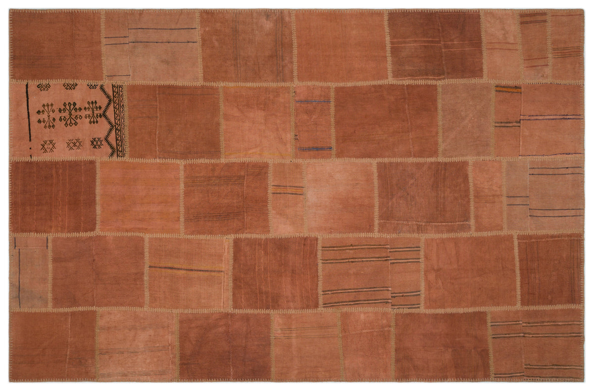 Mixed Over Dyed Kilim Patchwork Unique Rug 6&#39;6&#39;&#39; x 9&#39;11&#39;&#39; ft 198 x 301 cm