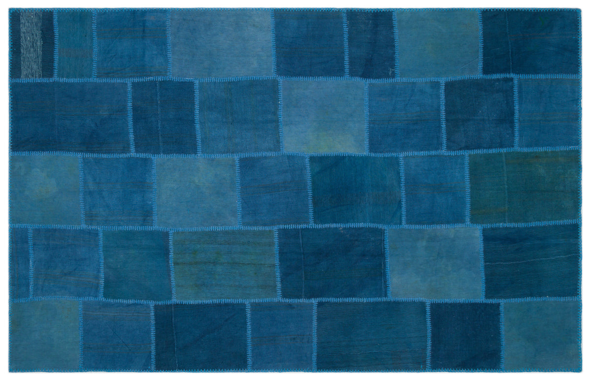 Mixed Over Dyed Kilim Patchwork Unique Rug 6&#39;3&#39;&#39; x 9&#39;10&#39;&#39; ft 190 x 300 cm