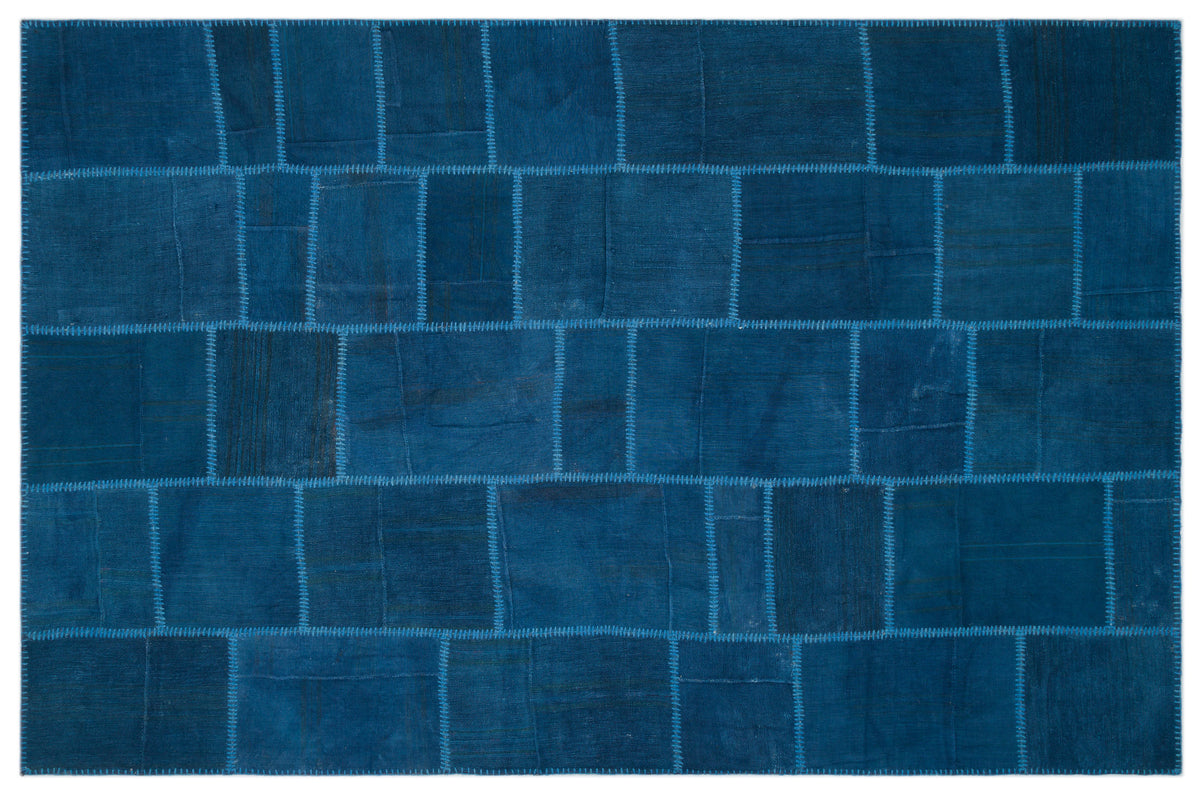 Mixed Over Dyed Kilim Patchwork Unique Rug 6&#39;5&#39;&#39; x 9&#39;9&#39;&#39; ft 195 x 298 cm