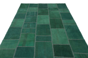 Mixed Over Dyed Kilim Patchwork Unique Rug 6'4'' x 9'11'' ft 193 x 302 cm