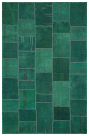 Mixed Over Dyed Kilim Patchwork Unique Rug 6'4'' x 9'11'' ft 193 x 302 cm