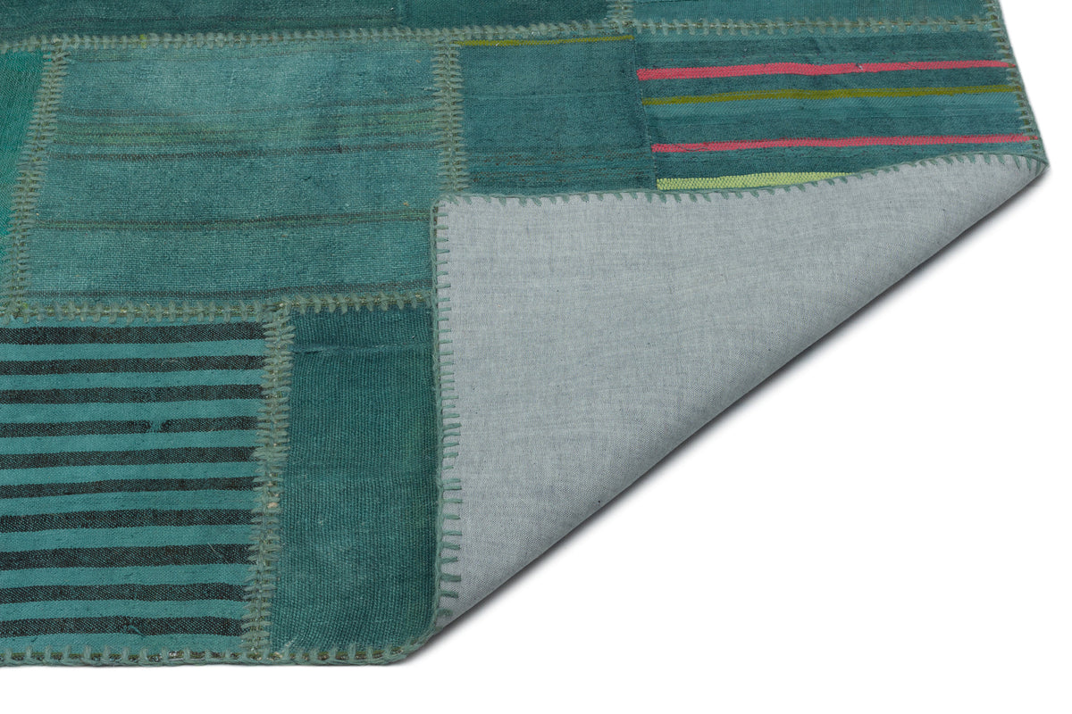 Mixed Over Dyed Kilim Patchwork Unique Rug 6&#39;5&#39;&#39; x 9&#39;11&#39;&#39; ft 195 x 303 cm