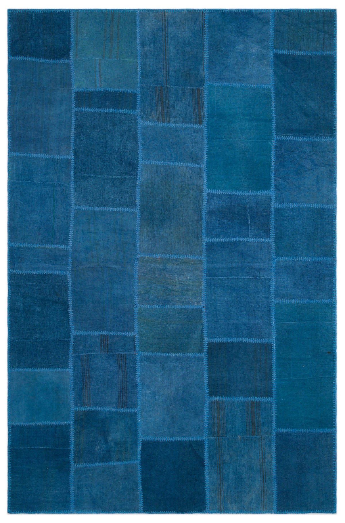 Mixed Over Dyed Kilim Patchwork Unique Rug 6&#39;5&#39;&#39; x 9&#39;9&#39;&#39; ft 195 x 298 cm