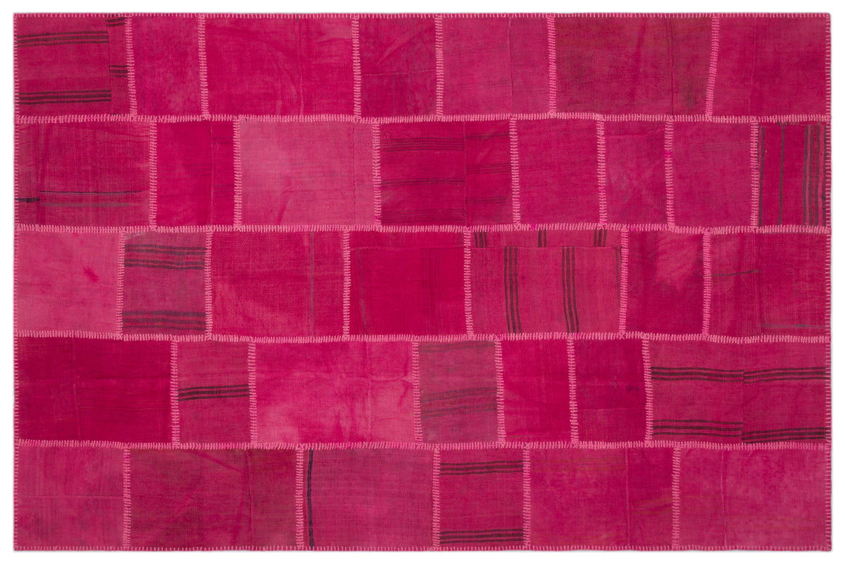 Mixed Over Dyed Kilim Patchwork Unique Rug 6&#39;6&#39;&#39; x 9&#39;9&#39;&#39; ft 197 x 298 cm