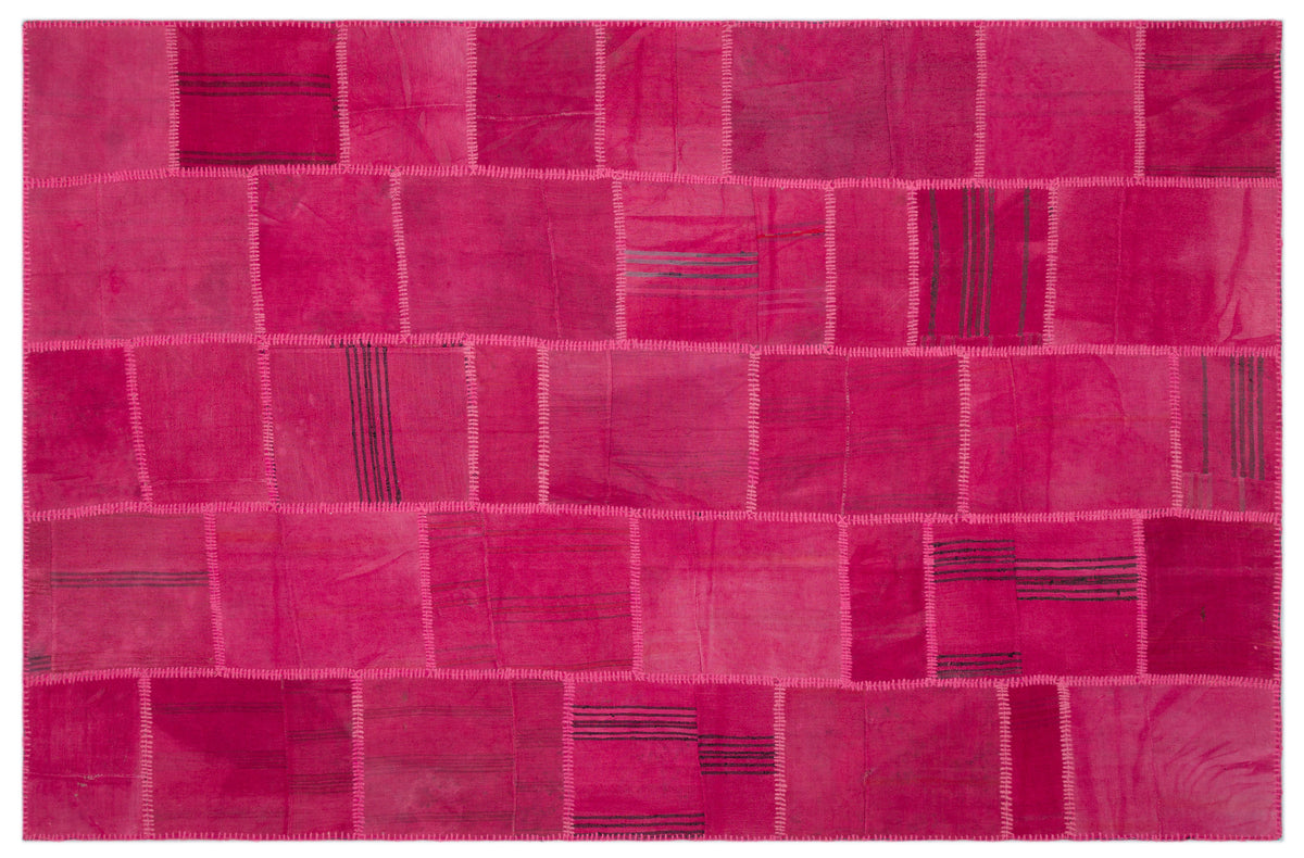 Mixed Over Dyed Kilim Patchwork Unique Rug 6&#39;6&#39;&#39; x 9&#39;12&#39;&#39; ft 198 x 304 cm