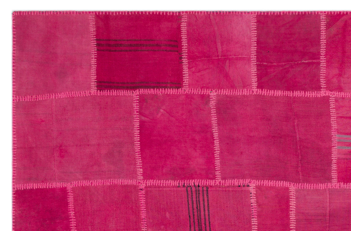 Mixed Over Dyed Kilim Patchwork Unique Rug 6&#39;6&#39;&#39; x 9&#39;12&#39;&#39; ft 198 x 304 cm