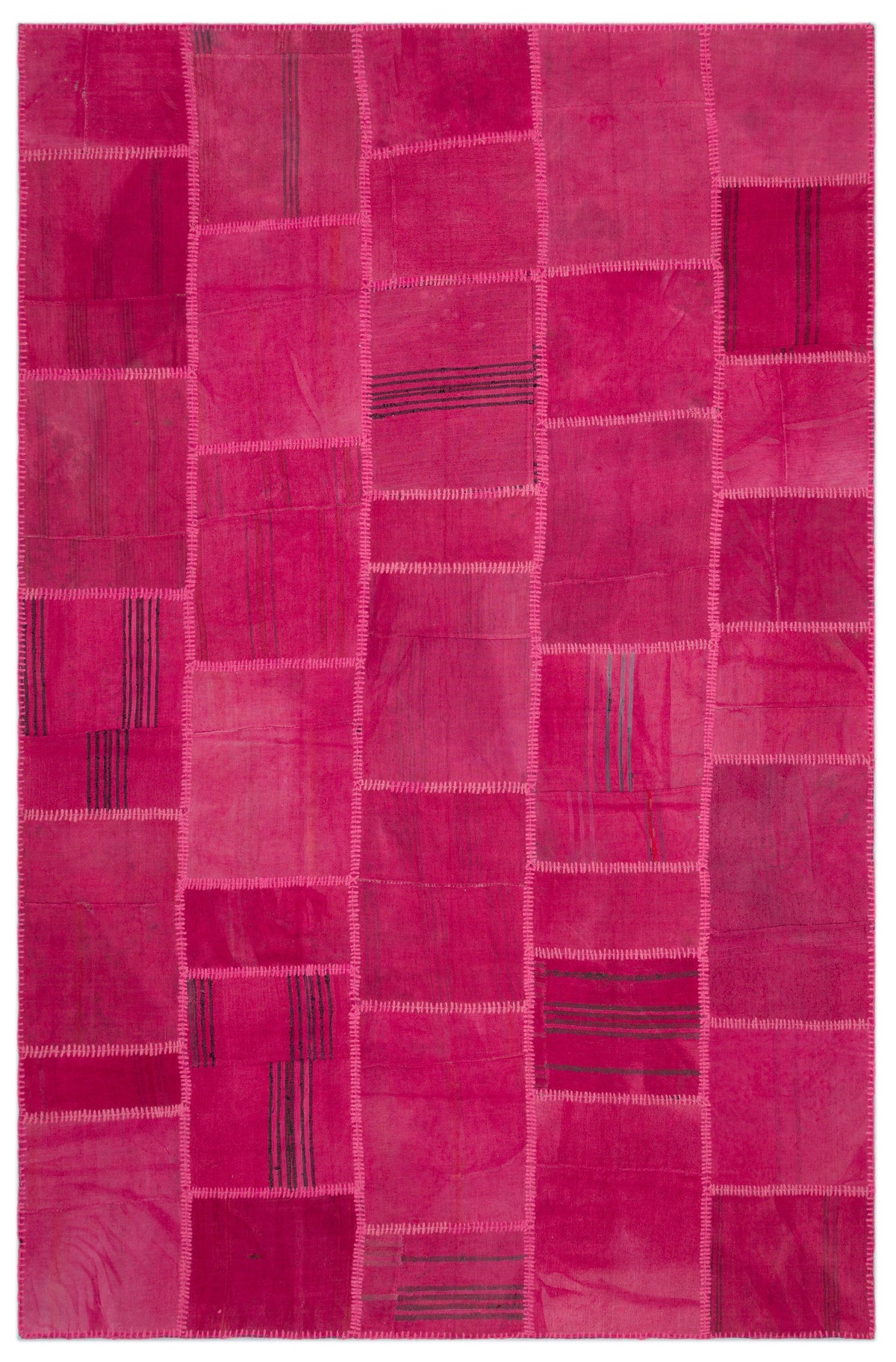 Mixed Over Dyed Kilim Patchwork Unique Rug 6&#39;6&#39;&#39; x 9&#39;12&#39;&#39; ft 198 x 304 cm