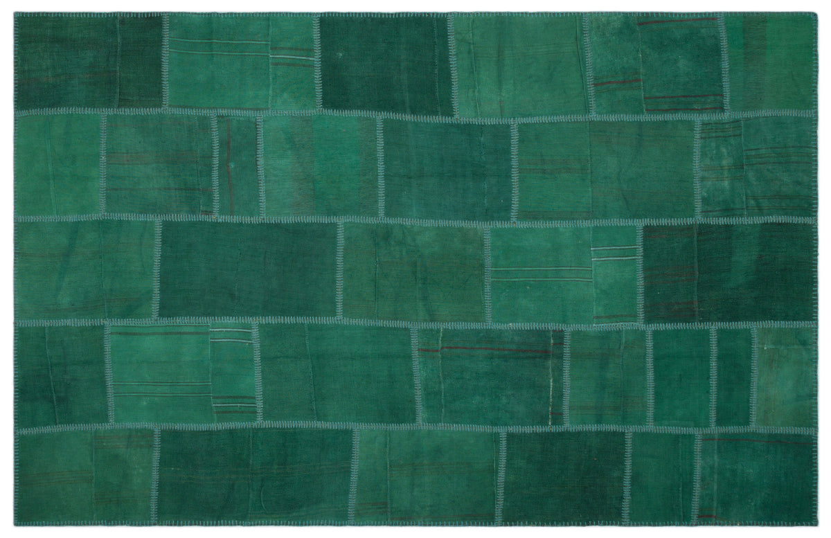 Mixed Over Dyed Kilim Patchwork Unique Rug 6&#39;5&#39;&#39; x 9&#39;11&#39;&#39; ft 195 x 301 cm