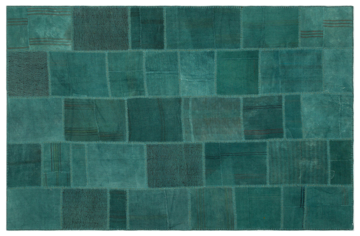 Mixed Over Dyed Kilim Patchwork Unique Rug 6&#39;5&#39;&#39; x 9&#39;10&#39;&#39; ft 196 x 300 cm