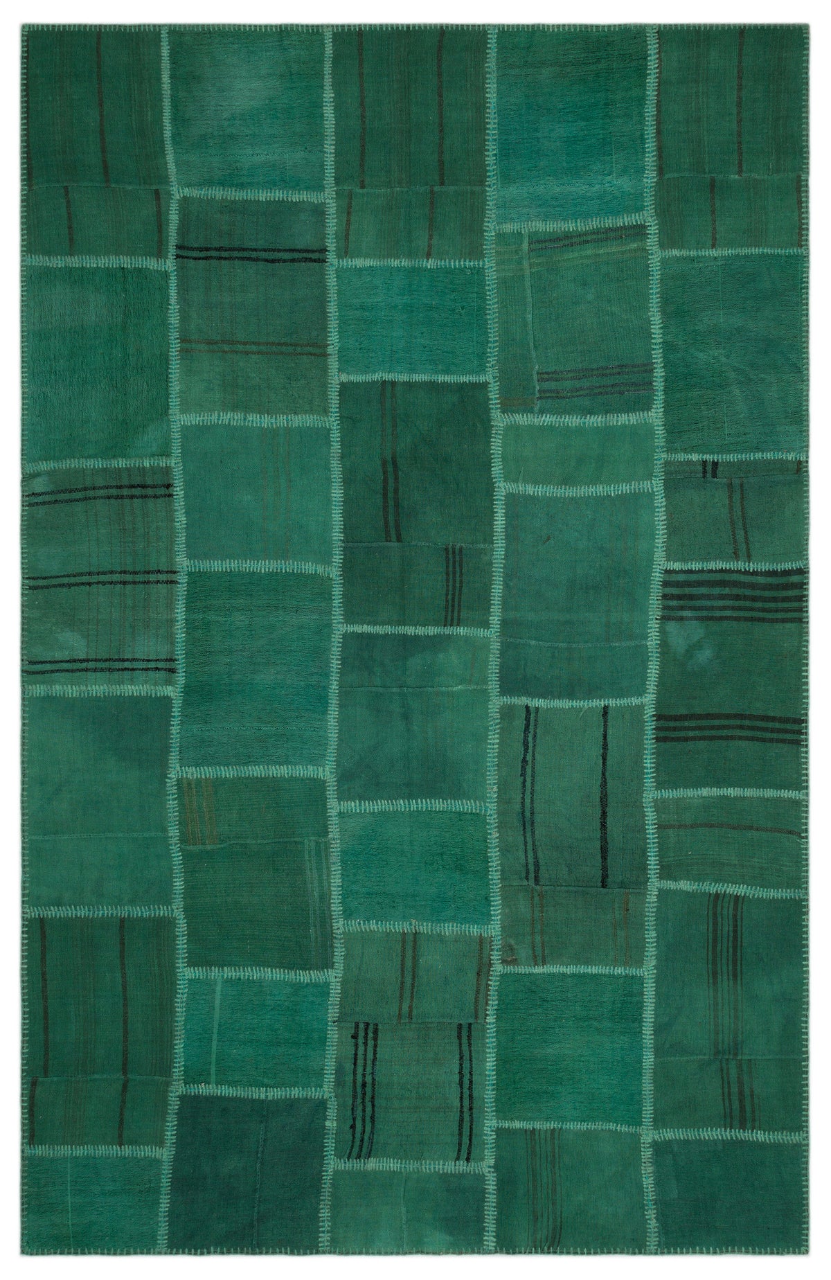 Mixed Over Dyed Kilim Patchwork Unique Rug 6&#39;3&#39;&#39; x 9&#39;9&#39;&#39; ft 191 x 298 cm