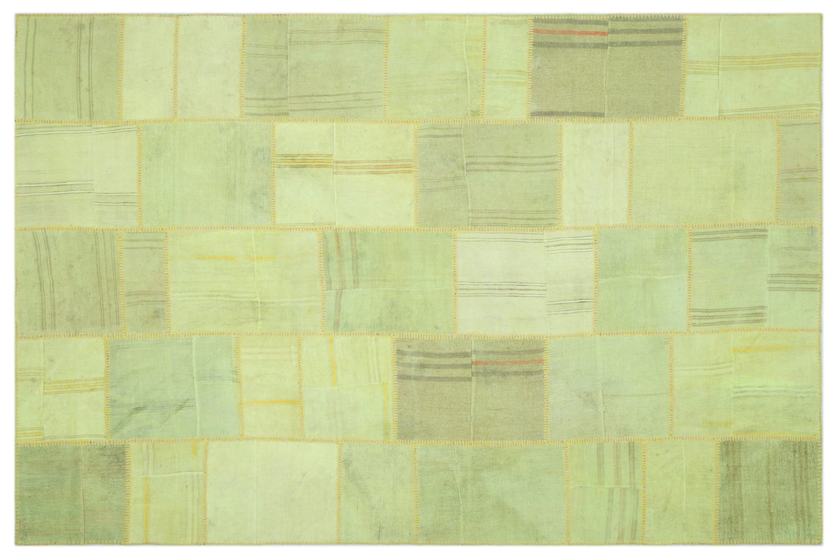 Mixed Over Dyed Kilim Patchwork Unique Rug 6&#39;7&#39;&#39; x 9&#39;11&#39;&#39; ft 200 x 303 cm