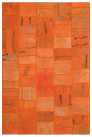 Mixed Over Dyed Kilim Patchwork Unique Rug 6'5'' x 9'7'' ft 195 x 292 cm