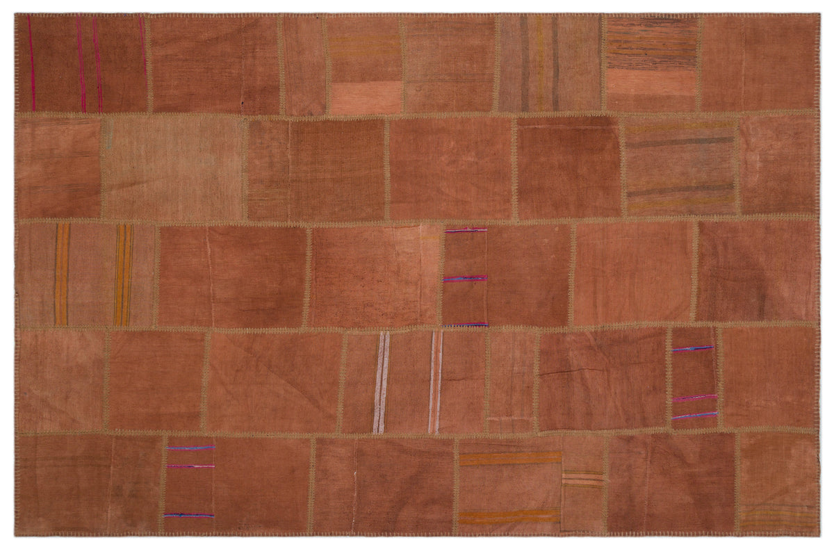 Mixed Over Dyed Kilim Patchwork Unique Rug 6&#39;4&#39;&#39; x 9&#39;11&#39;&#39; ft 193 x 301 cm