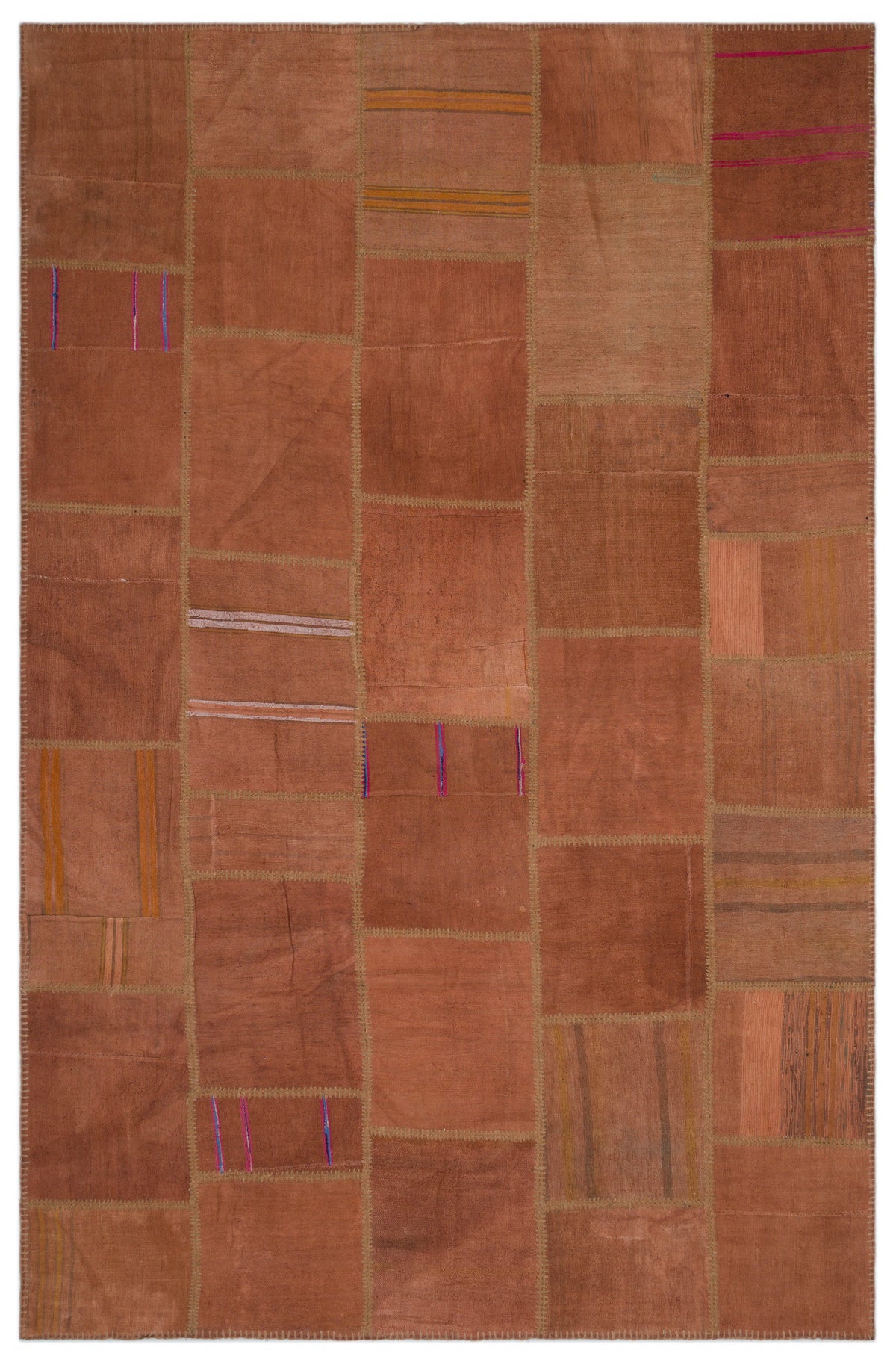 Mixed Over Dyed Kilim Patchwork Unique Rug 6&#39;4&#39;&#39; x 9&#39;11&#39;&#39; ft 193 x 301 cm