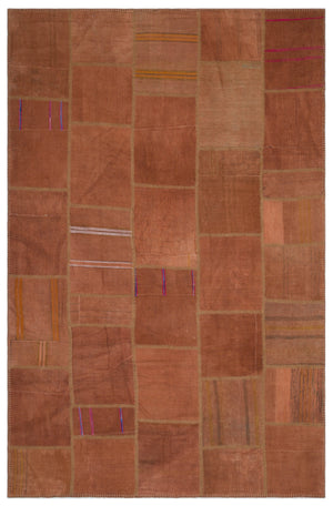 Mixed Over Dyed Kilim Patchwork Unique Rug 6'4'' x 9'11'' ft 193 x 301 cm