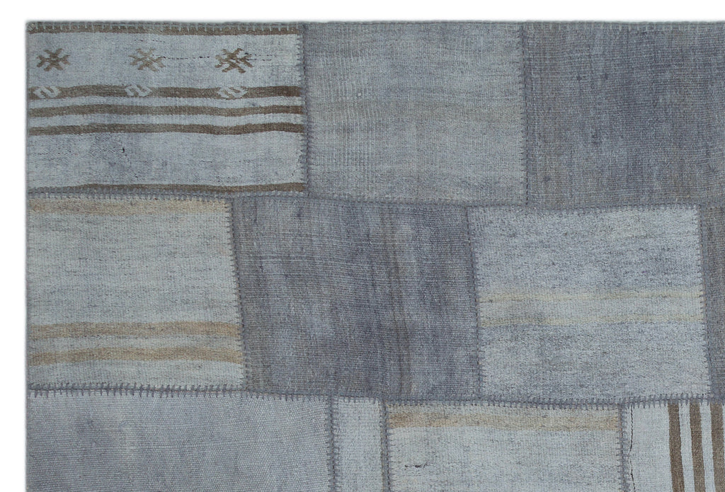 Mixed Over Dyed Kilim Patchwork Unique Rug 6'7'' x 9'11'' ft 201 x 302 cm