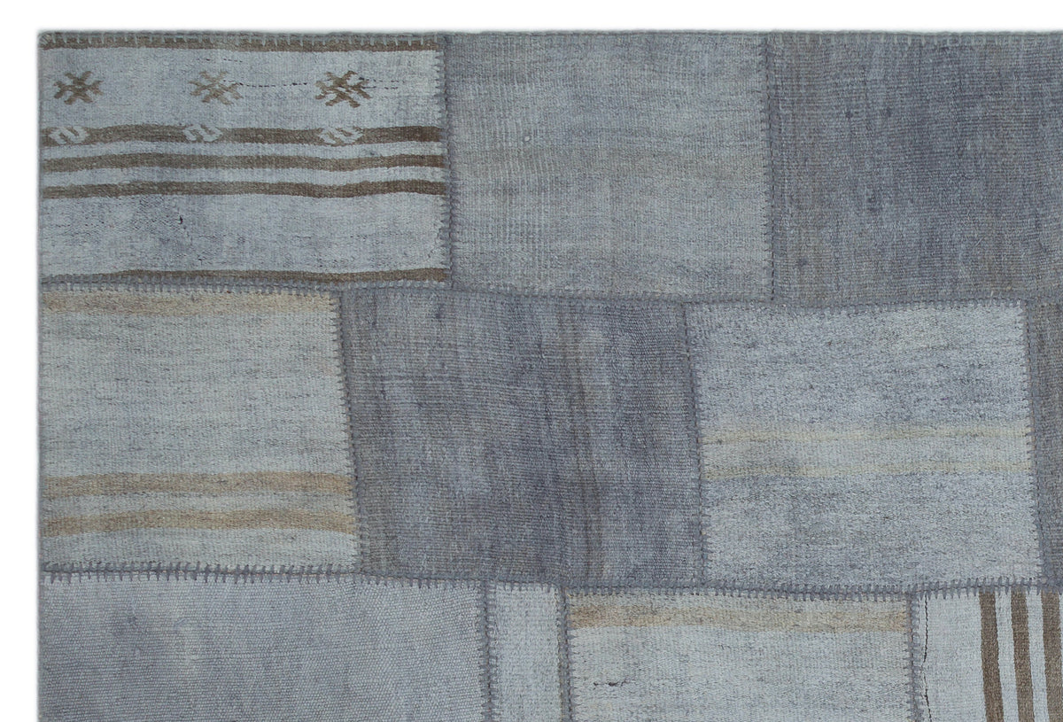 Mixed Over Dyed Kilim Patchwork Unique Rug 6&#39;7&#39;&#39; x 9&#39;11&#39;&#39; ft 201 x 302 cm