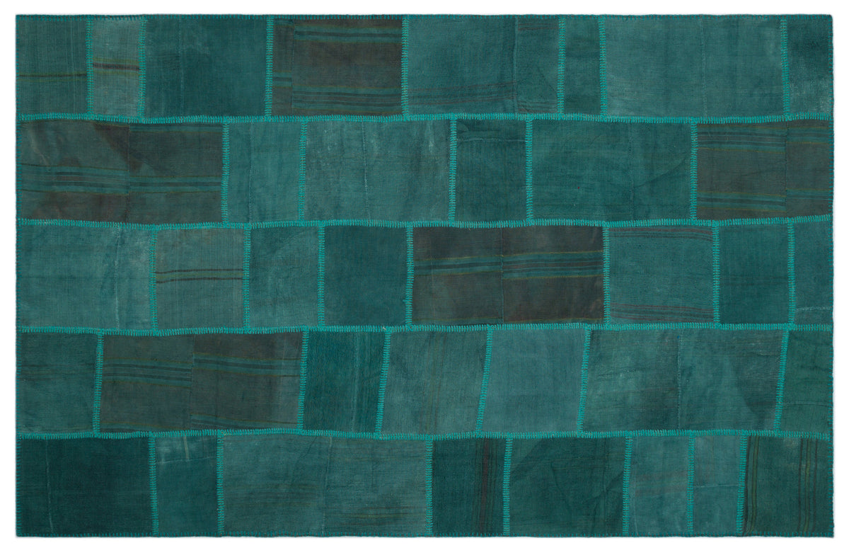 Mixed Over Dyed Kilim Patchwork Unique Rug 6&#39;4&#39;&#39; x 9&#39;11&#39;&#39; ft 192 x 302 cm