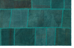 Mixed Over Dyed Kilim Patchwork Unique Rug 6'4'' x 9'11'' ft 192 x 302 cm