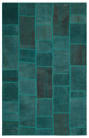 Mixed Over Dyed Kilim Patchwork Unique Rug 6'4'' x 9'11'' ft 192 x 302 cm