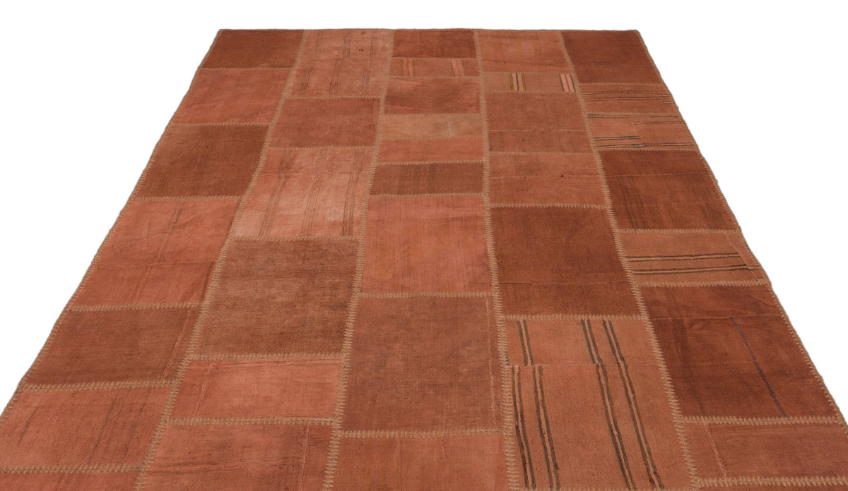 Mixed Over Dyed Kilim Patchwork Unique Rug 6&#39;6&#39;&#39; x 9&#39;11&#39;&#39; ft 197 x 303 cm