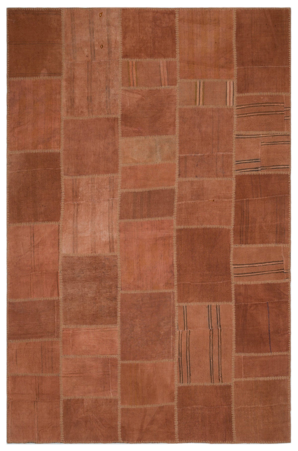 Mixed Over Dyed Kilim Patchwork Unique Rug 6&#39;6&#39;&#39; x 9&#39;11&#39;&#39; ft 197 x 303 cm