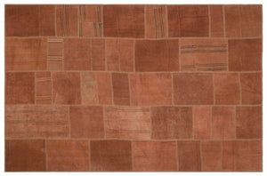 Mixed Over Dyed Kilim Patchwork Unique Rug 6'6'' x 9'11'' ft 197 x 303 cm