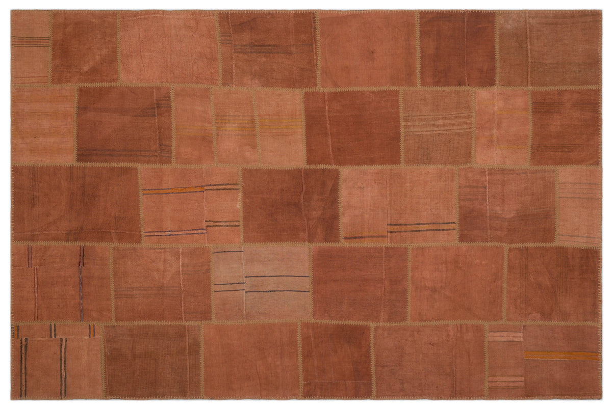 Mixed Over Dyed Kilim Patchwork Unique Rug 6&#39;5&#39;&#39; x 9&#39;9&#39;&#39; ft 196 x 298 cm