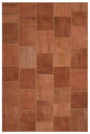 Mixed Over Dyed Kilim Patchwork Unique Rug 6'5'' x 9'9'' ft 196 x 298 cm