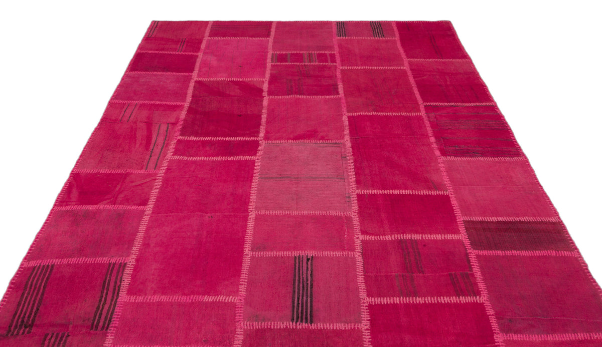 Mixed Over Dyed Kilim Patchwork Unique Rug 6&#39;6&#39;&#39; x 9&#39;11&#39;&#39; ft 197 x 302 cm